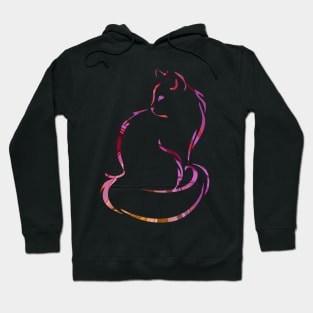 Ornate Abstract Cat Colorful Illustration Hoodie